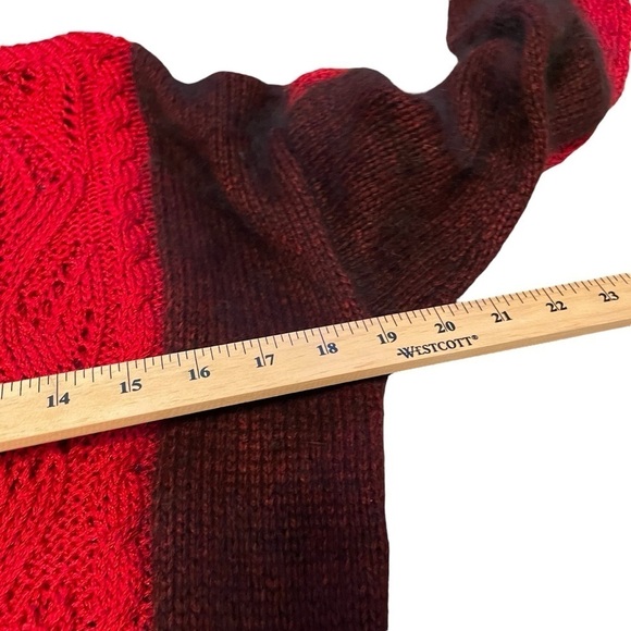Stunning Red Crochet/Knit Handmade Sweater - Size Medium - Picture 5 of 9